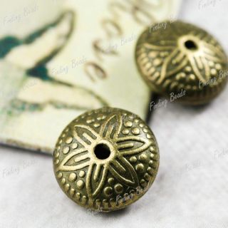 30 Vintage Antique Bronze Flower Charm Pendant TS10268 4