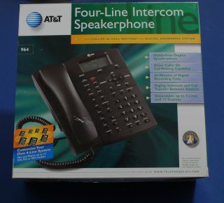 AT&T 964 4 Line Business Phone   Intercom Speakerphone Telephone   NEW 