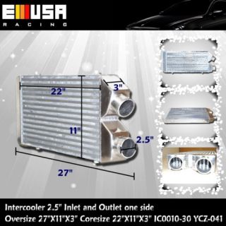 Intercooler 27x11x3 Same Side 2 5 Inlet and Outlet