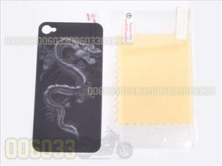3D Dragon screen protector front+back film cover for i phone iphone 4 