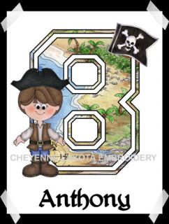 Pirate Boy or Girl Personalized Printed Birthday Shirt