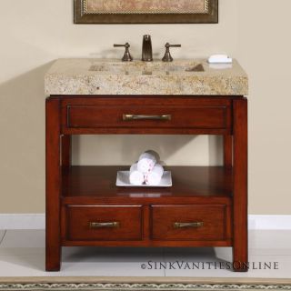 36 Terra   Modern Kashmir Gold Granite Stone Top Single Bathroom Sink 