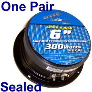 Audiopipe SEALED Car Speaker Low Mid Freq Pair Fits 6 6 5 Opening 