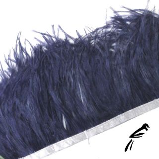 Feather Ostrich on Fringe Price per 10cm Navy Craft Millinery Fly 