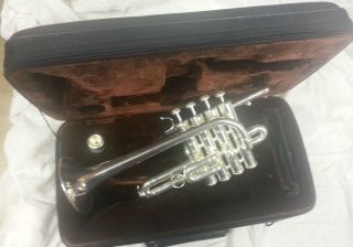 Marinelli Silver Plated Piccolo Trumpet w Case Nice