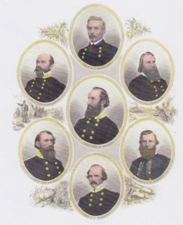   Confederate Civil War Generals Stonewall Jackson A.P. Hill JEB Stuart
