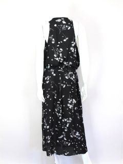 15 310 A.L.C. at SOCIALITE AUCTIONS Black Floral Print Wrap Dress Sz L