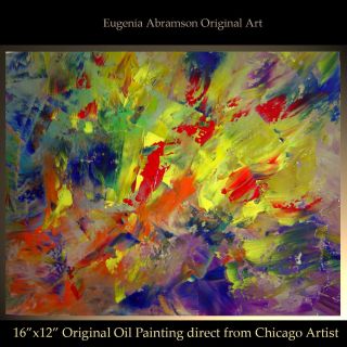    ABSTRACT MODERN PALETTE KNIFE TEXTURE OIL PAINTING Eugenia Abramson