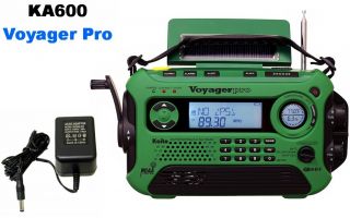 KAITO GREEN KA600 DIGITAL AM FM SW WEATHER SOLAR CRANK RADIO + $15 AC 