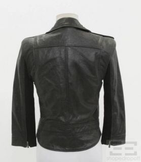 BCBG Max Azria Black Leather Motorcycle Jacket Size S