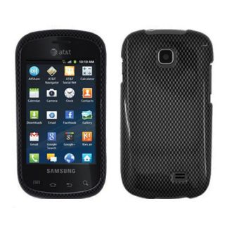 For Samsung Galaxy Ace Q / i827D Car Charger + Case Carbon Fiber Cover 