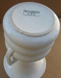 abingdon pottery white vase marked on bottom abingdon usa 114 about 9 