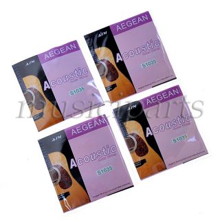 us 4 sets bronze acoustic guitar strings set 010 047
