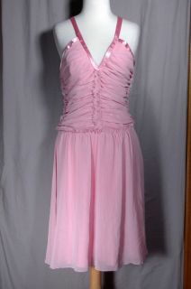 ABS by Allen Schwartz NWT Pink Ruched Strappy DRESS 10