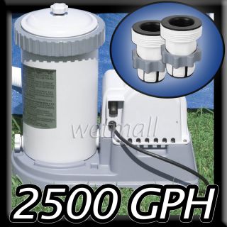 Intex 2500 GPH Above Ground Pool Filter Pump with 2 Hose Adapters 