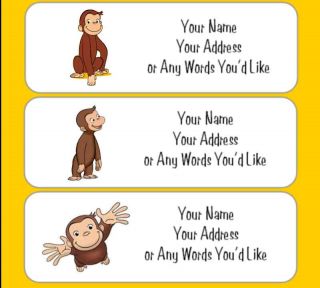 Curious George Monkey Personalize Return Address Labels