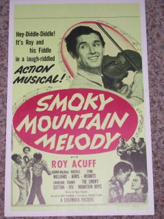 Roy Acuff Smoky Mountain Melody RARE Grand Ole Opry Movie Poster 1948 