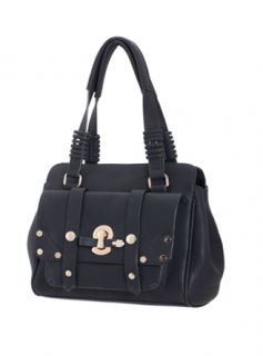 NEW Leather Melie Bianco ADRIANNE Satchel Key Loop Pocket Handbag 