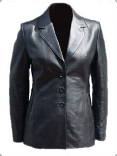   Made Women Black Real Leather Fashion Blazer Coat/Ladies Leather Coats