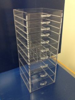 Acrylic Large Clear Cube Cosmetic Organizer with 10 Drawers