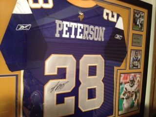 Adrian Peterson Framed Autographed Vikings Jersey