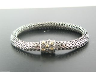 John Hardy Silver and 18K Gold Classic Chain Collection Slim Bracelet 