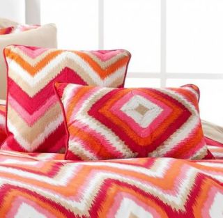 Jonathan Adler Happy Chic Decorative Set of 2 Ikat Pillows RED