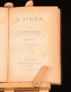 1870 2vol A Siren T Adolphus Trollope