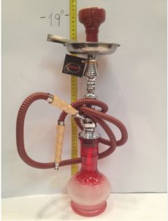 20 Red Rounded Ager Hookah Shisha Nargila Water Pipe All You Need Kit 