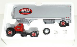 FIRST GEAR AKERS MOTOR LINES MACK TRUCKS B 61 TRACTOR TRAILER EARLY 