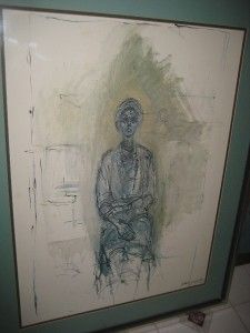 Huge Portrait Colored Print Alberto Giacometti 62