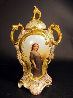 Extraordinary Signed Wagner Royal Vienna Gilt Capped Urn Best Best 