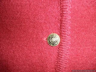 Alexandra Bartlett Cardigan Sweater Petite Small 100 Wool Dark Red 