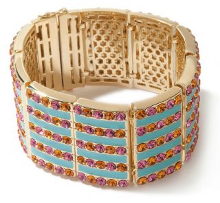 AKKAD Capri Flair Enamel and Crystal Bangle Bracelet  8 $159
