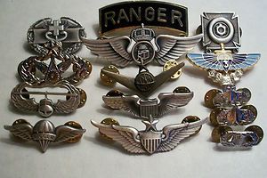 Military Insignia Ranger Pin Air Assault Airborne Rigger Combat Med 