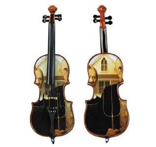 Bella Violin Cello Music Box American Gothic Painting