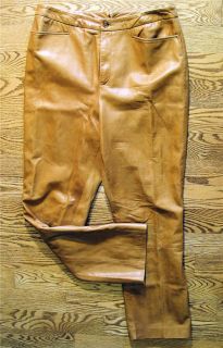 linda allard ellen tracy tan leather lined pants 12 additional photos 