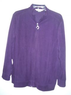 Ladies Jacket Allison Daley Purple Plum Light Weight Jacket Size Large 