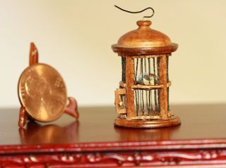 Dollhouse Miniature Elaborate Round Oriental Bird Cage