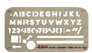 Pickett Chartpak 300i Block Alphabet Template New