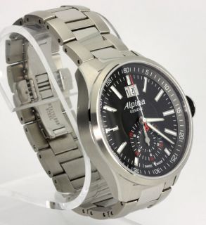 ALPINA MENS RACING STAINLESS STEEL CHRONOGRAPH WATCH 45 MM #A1353 +BOX 