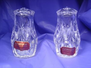 Gorham Althea Full Lead Crystal Salt Pepper Shakers West Germany MINT 