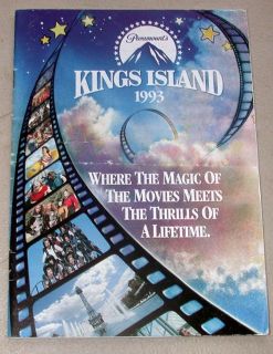 Paramounts Kings Island Amusement Theme Park 1993 Operating Schedule 