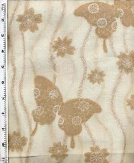 large butterflies and flowers on beige tan chouchou butterfly from 
