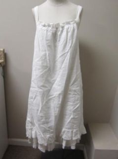 Eileen Fisher Hankerchief Linen Shirred Cami Dress XL White $258 