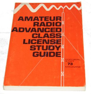 Amateur Radio Advanced Class License Study Guide *1972 RARE*
