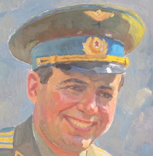 Popovich Oil Painting Old Portrait CCCP VOSTOK 4 Cosmonaut 1960 Soviet 