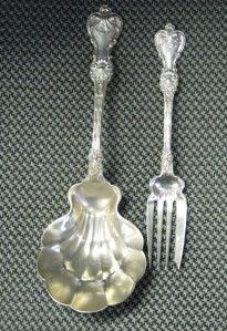 Antique American Sterling Silver Ladle and Serving Fork