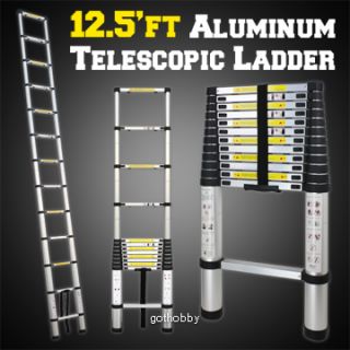 12 5ft Telescopic Aluminum Ladder Tel​​escoping Extension EN131 