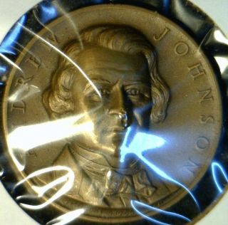 1965 Andrew Johnson High Relief Commemorative Brass Medal Token Coin 